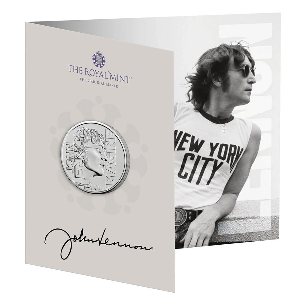 JOHN LENNON ジョンレノン (生誕 85年 ) - 2025 UK £5 Brilliant Uncirculated Coin / 英国王立造幣局 / コイン - PGS